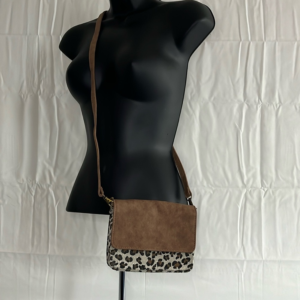 Marleylilly crossbody vegan faux leather and faux calf hair